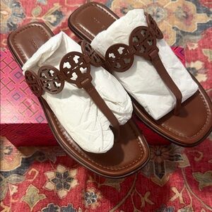 Brown Leather Tory Burch Women's Sandals